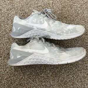 White and Grey Nike Metcons